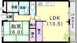 ル・パレ鈴らん 1LDKの間取図画像