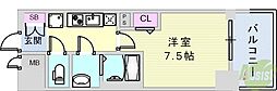プレサンスTHE神戸 1Kの間取図画像