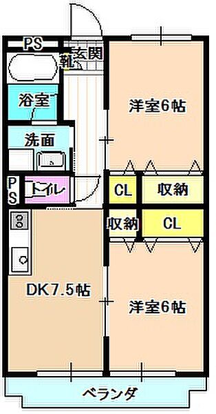 プラムガーデン ｜長野県飯田市鼎下山(賃貸マンション2DK・1階・48.60㎡)の写真 その2