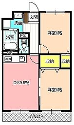 サンライズ21 2DKの間取図画像