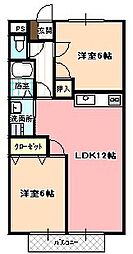 サープラススリーハイツ緑ヶ丘 2LDKの間取図画像