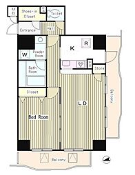 アルブル高輪 11階1LDKの間取り
