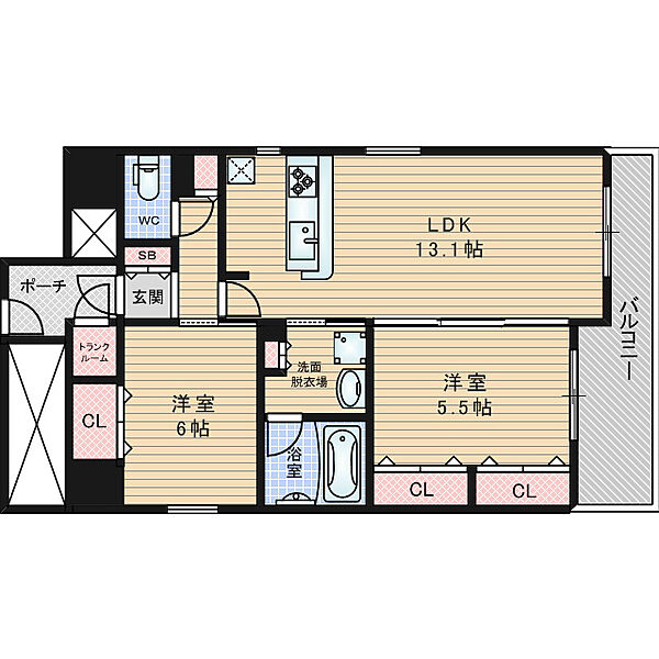 エステムコート船場プレミア ｜大阪府大阪市中央区南久宝寺町１丁目(賃貸マンション2LDK・5階・60.00㎡)の写真 その2