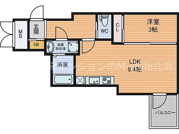 SEST北浜 ｜大阪府大阪市中央区島町２丁目(賃貸マンション1LDK・2階・33.61㎡)の写真 その2