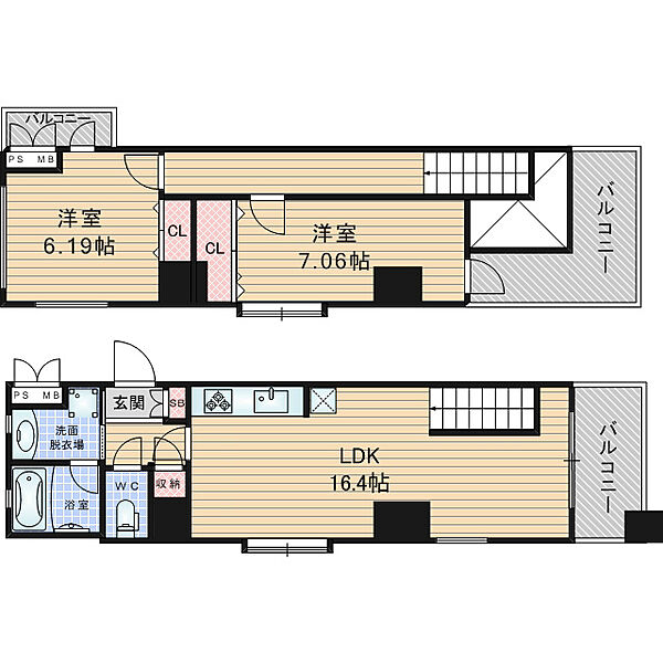 ブランメゾン船場 ｜大阪府大阪市中央区博労町１丁目(賃貸マンション2LDK・11階・73.13㎡)の写真 その2