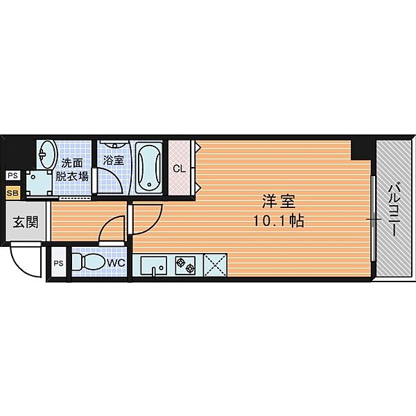 アビテ北御堂 ｜大阪府大阪市中央区瓦町４丁目(賃貸マンション1R・4階・27.14㎡)の写真 その2