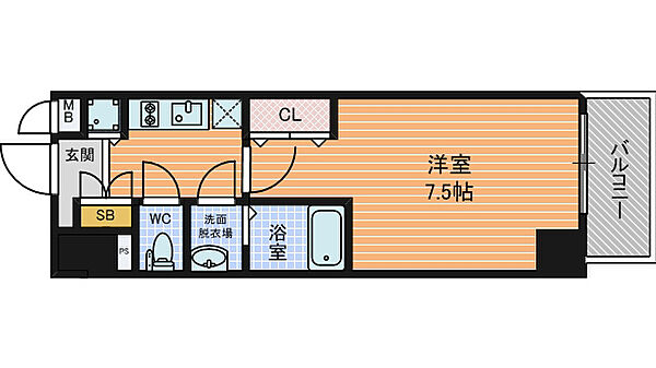 エスリード大手前 ｜大阪府大阪市中央区釣鐘町２丁目(賃貸マンション1K・14階・25.52㎡)の写真 その2