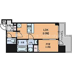 プレサンス北浜オリジン 1LDKの間取図画像