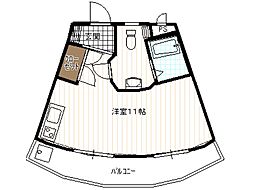 Rコート ワンルームの間取図画像