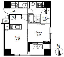 レジディア日本橋馬喰町III 7階1LDKの間取り