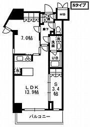 レジディア杉並方南町 5階2LDKの間取り