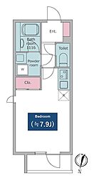 レジディア文京小石川 3階ワンルームの間取り