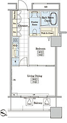 レジディアタワー上池袋タワーサイド 1LDKの間取図画像