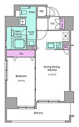 レジディア秋葉原 1LDKの間取図画像