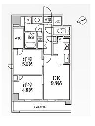レジディア新御徒町2 2LDKの間取図画像