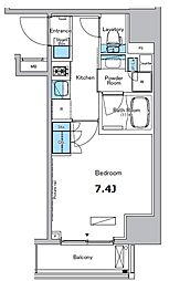 ブラウ門前仲町 1Kの間取図画像