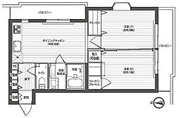 レジディア吉祥寺 2DKの間取図画像