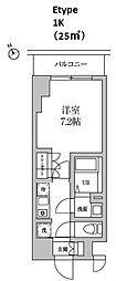 RESIDIA日本橋馬喰町2 1Kの間取図画像
