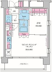 クレヴィアリグゼ品川シーサイド 1LDKの間取図画像