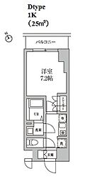 RESIDIA日本橋馬喰町2 1Kの間取図画像