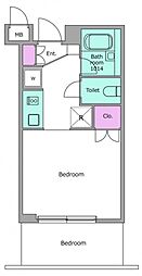 レジディア川崎 ワンルームの間取図画像