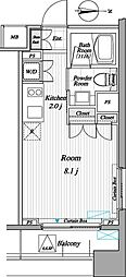 レジディア錦糸町2 ワンルームの間取図画像