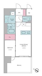 J.GRANCourt京町堀 1LDKの間取図画像