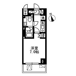 ウィスティリア高津 1Kの間取図画像