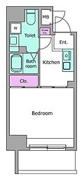 レジディア大井町 1Kの間取図画像