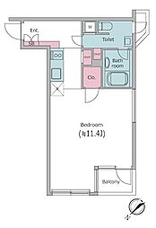 レジディア目黒2 ワンルームの間取図画像