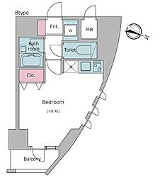 レジディア東品川 ワンルームの間取図画像
