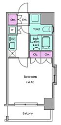 レジディア後楽園 1Kの間取図画像
