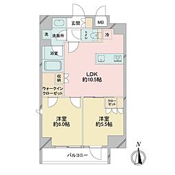 Due日暮里 2LDKの間取図画像