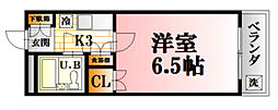 第二山田ビル 1Kの間取図画像