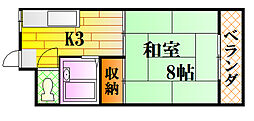 アーバン2 1Kの間取図画像