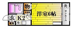 長山コーポラス 1Kの間取図画像