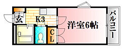 JR可部線 中島駅 徒歩9分の賃貸マンション 3階1Kの間取り