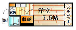 山口ビル ワンルームの間取図画像