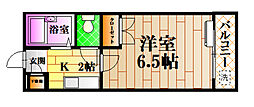 リバーサイド可部南 1Kの間取図画像