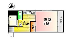 コーポラス桂 1DKの間取図画像