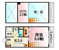 レジデンス山岡 1Kの間取図画像