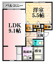チェルシー 1LDKの間取図画像