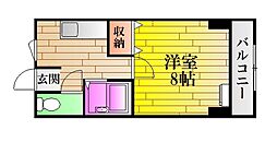 アーバン2 1Kの間取図画像