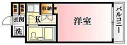 アメニティ可部 1Kの間取図画像