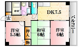 ルネッサンス末森 3DKの間取図画像