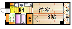 グランデール松広2 1Kの間取図画像