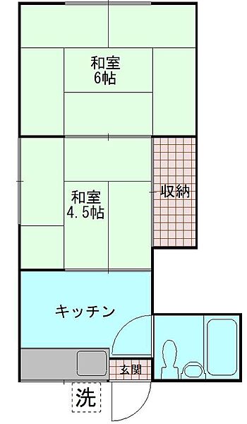 静山荘 2F右｜神奈川県横須賀市鷹取町1丁目(賃貸アパート2K・2階・28.00㎡)の写真 その2