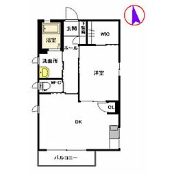 セフィラ万田2 1LDKの間取図画像