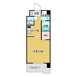 ラリュール 1Kの間取図画像