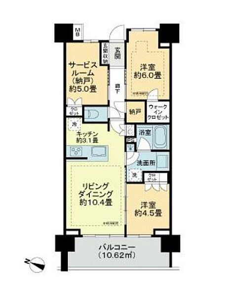 ライオンズ南千住グランプレイス 1003｜東京都荒川区南千住１丁目(賃貸マンション2SLDK・10階・65.16㎡)の写真 その2